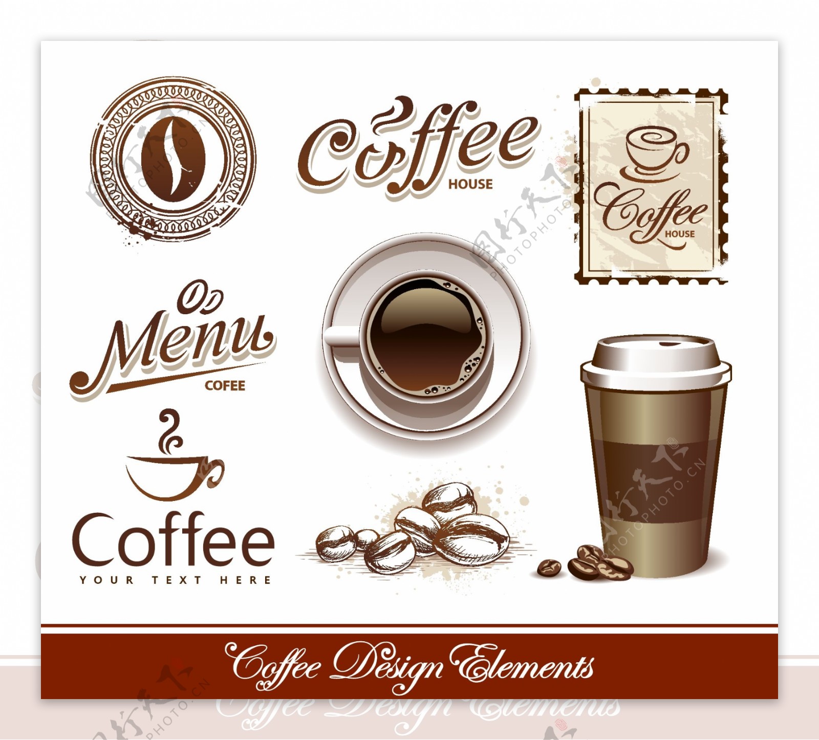 咖啡标识设计矢量素材