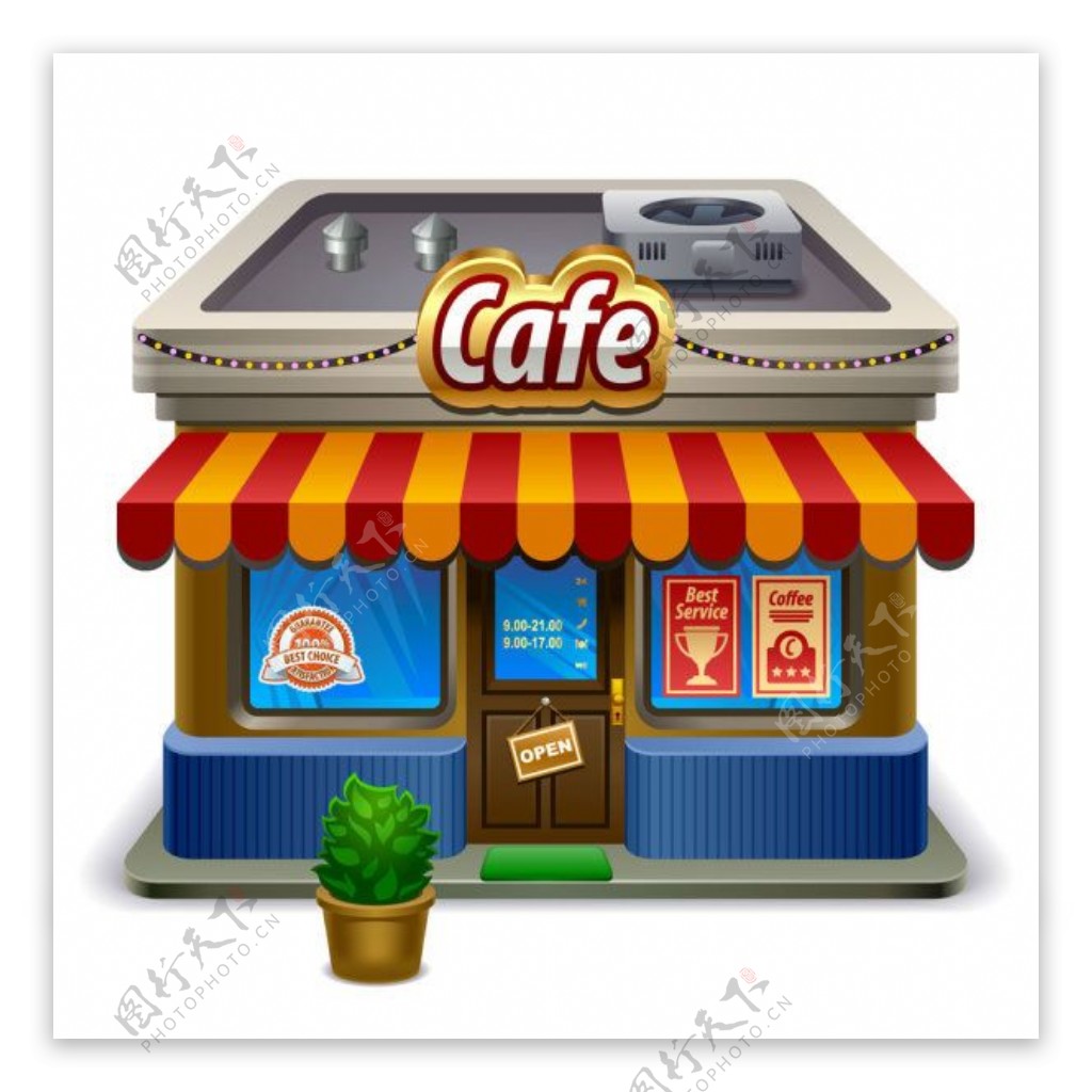小商店模型咖啡厅