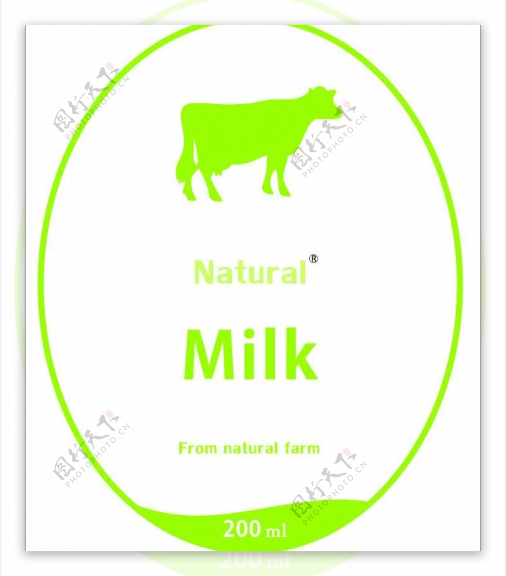 牛奶的标签图片