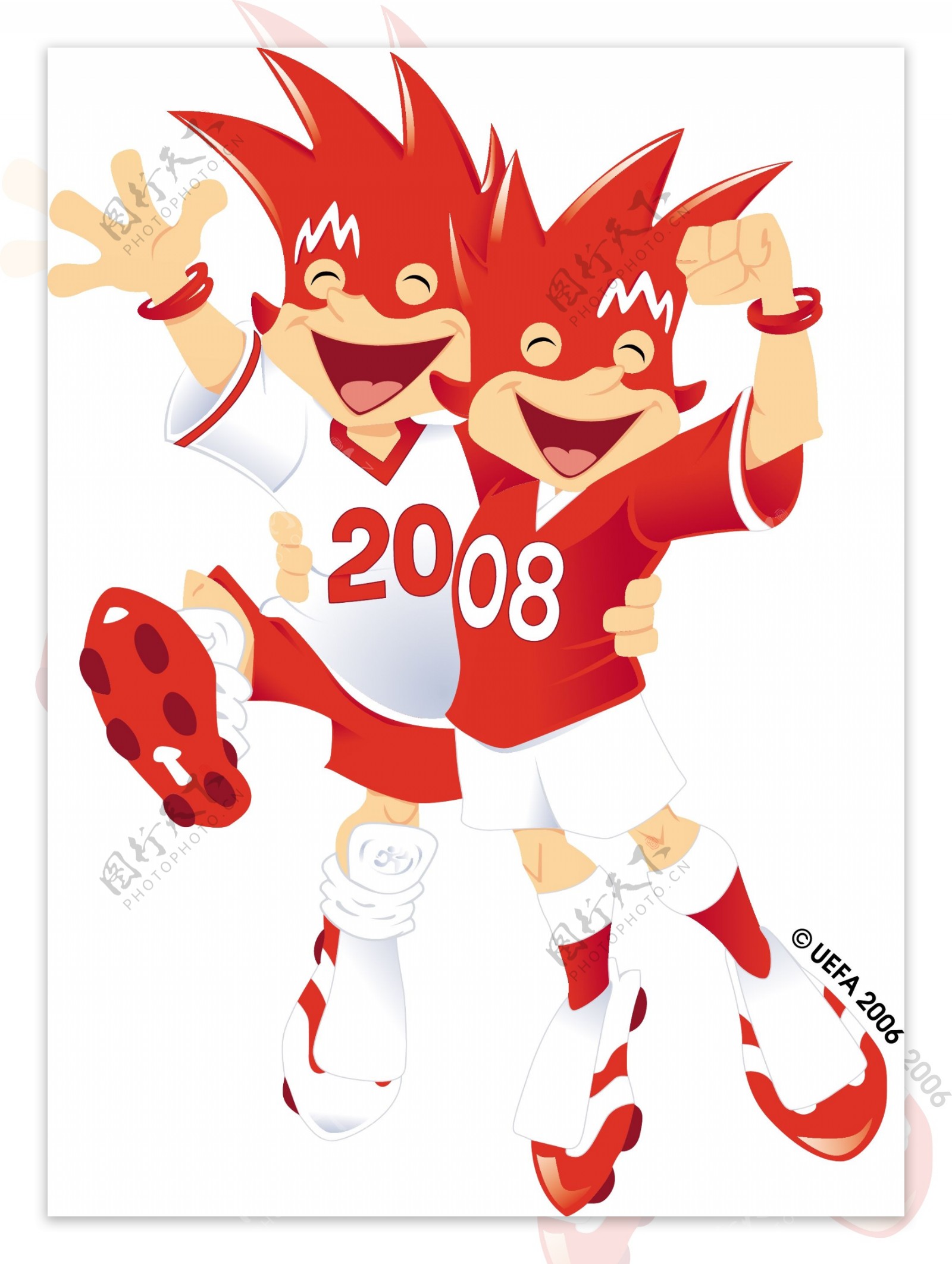2008欧洲杯的吉祥物矢量素材