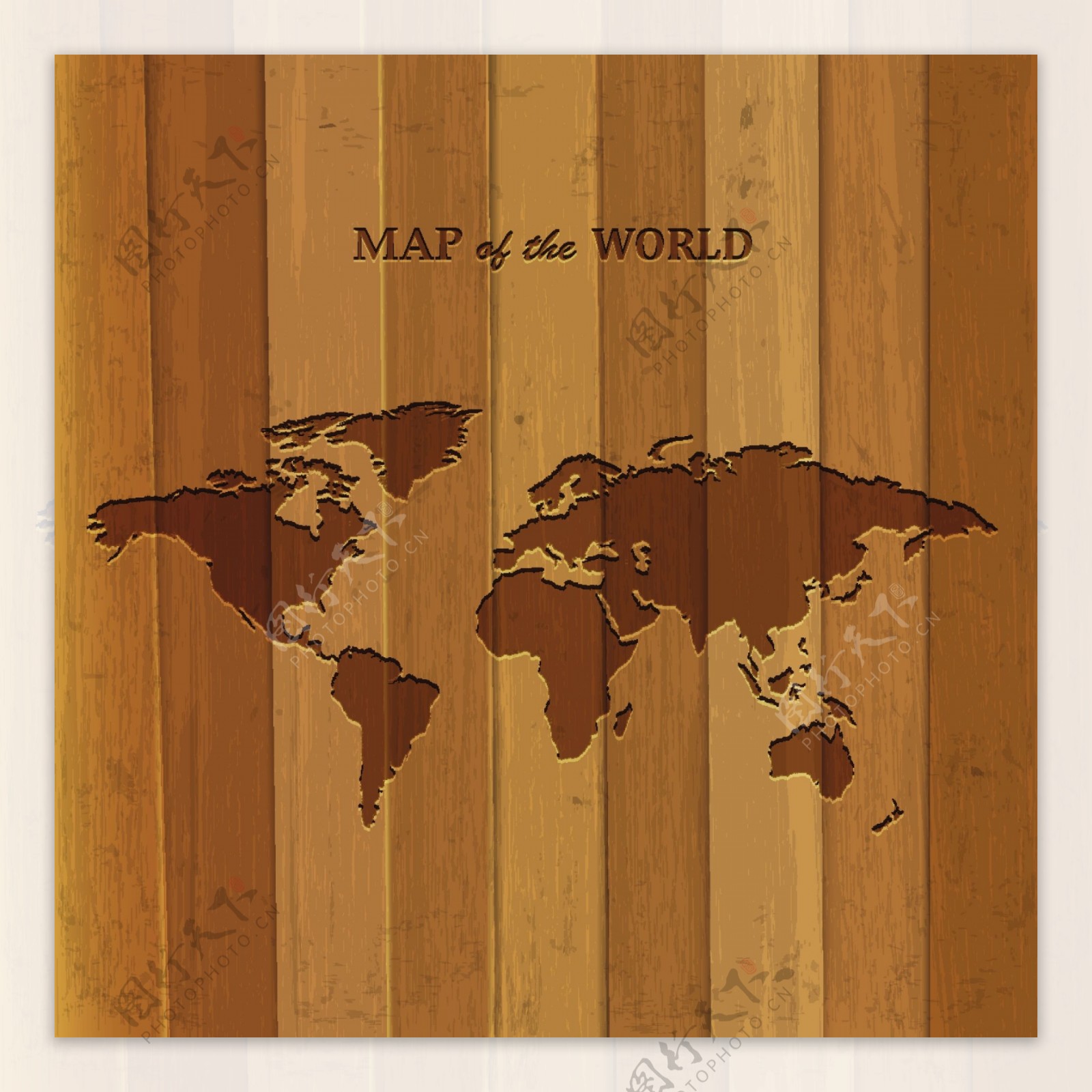 木制的世界地图