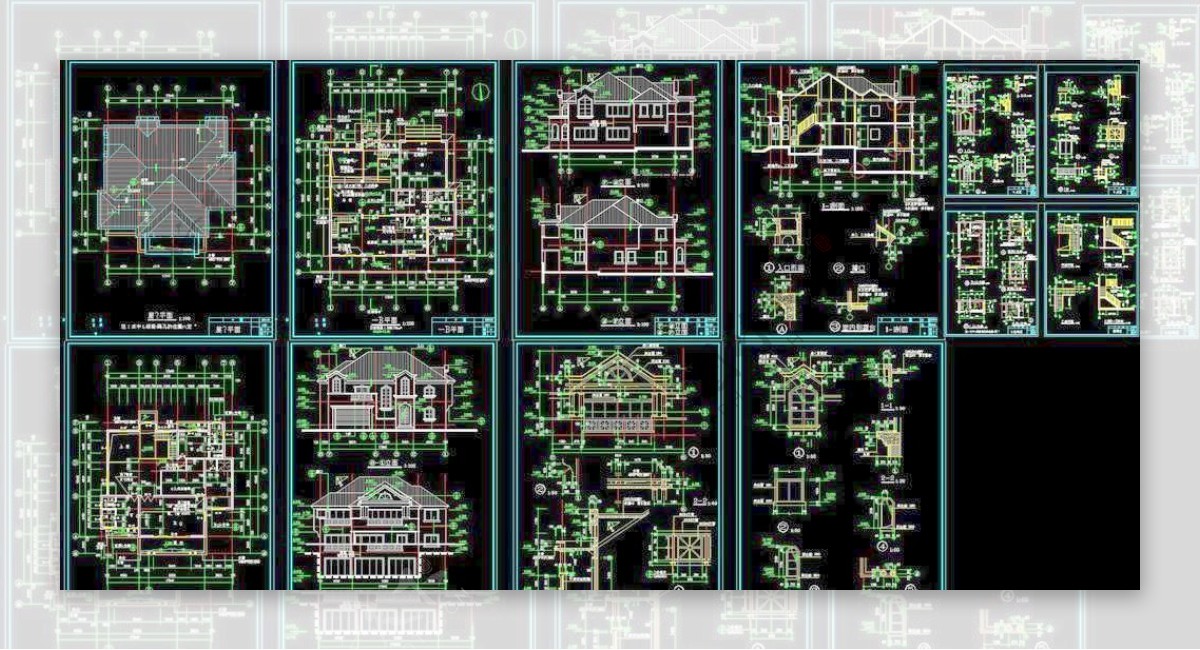 别墅建筑CAD施工图