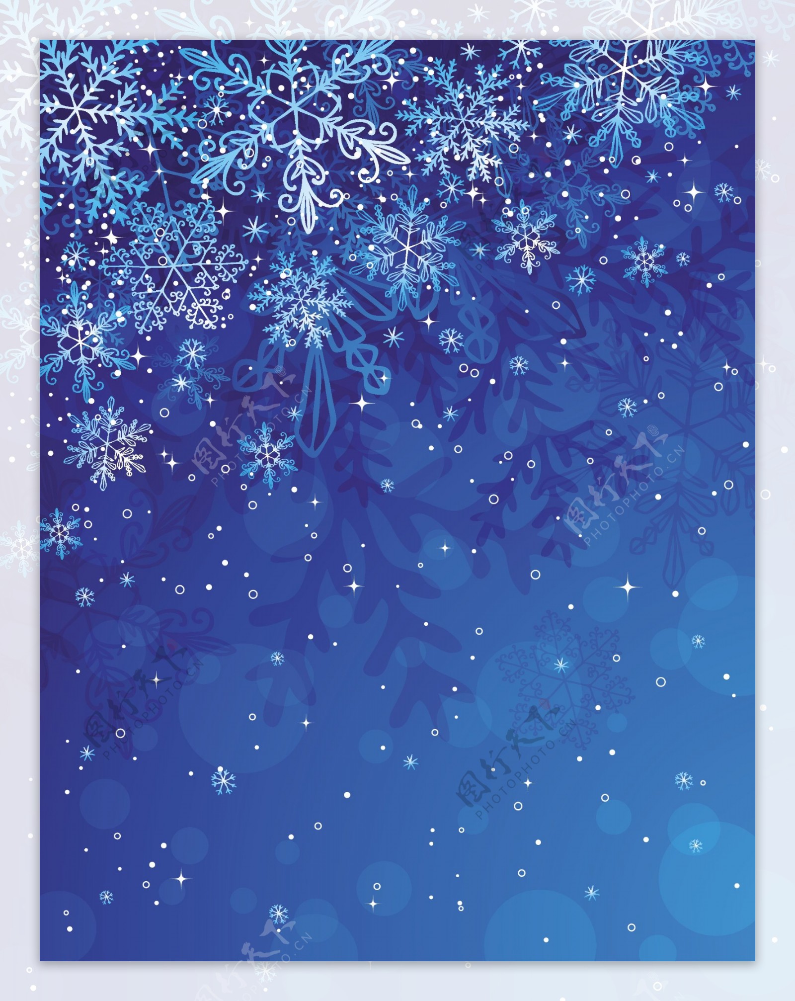 冬天的雪花背景艺术设计矢量图03