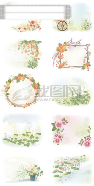 10款镜像五叶花饰品兰花花朵花边镜框饰品