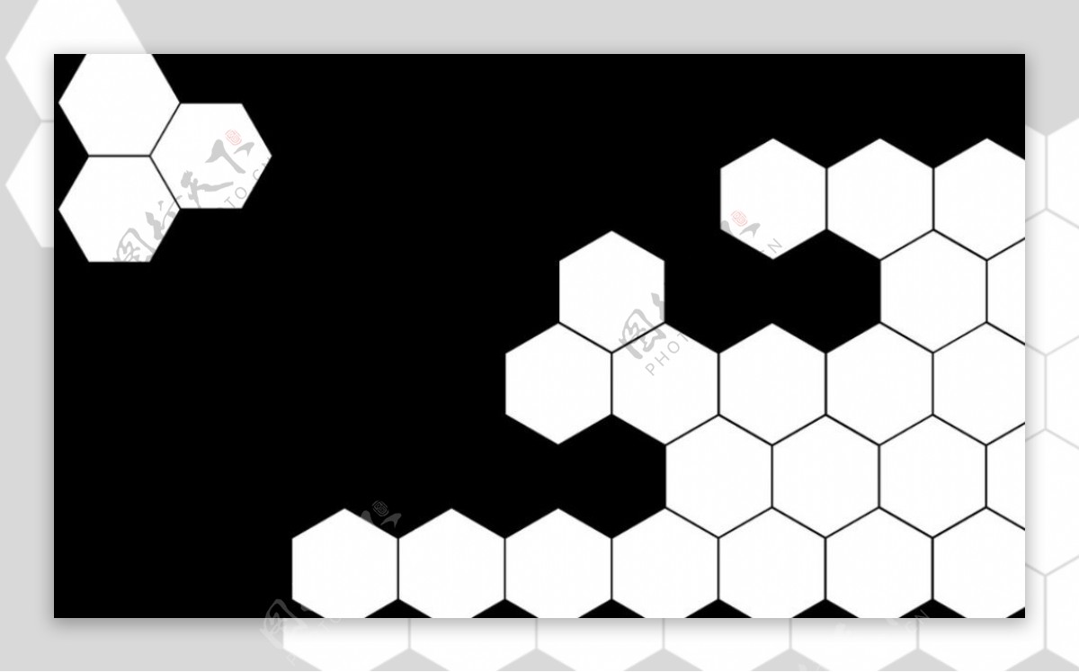 蜂窝型黑白屏幕分割遮罩视频素材10