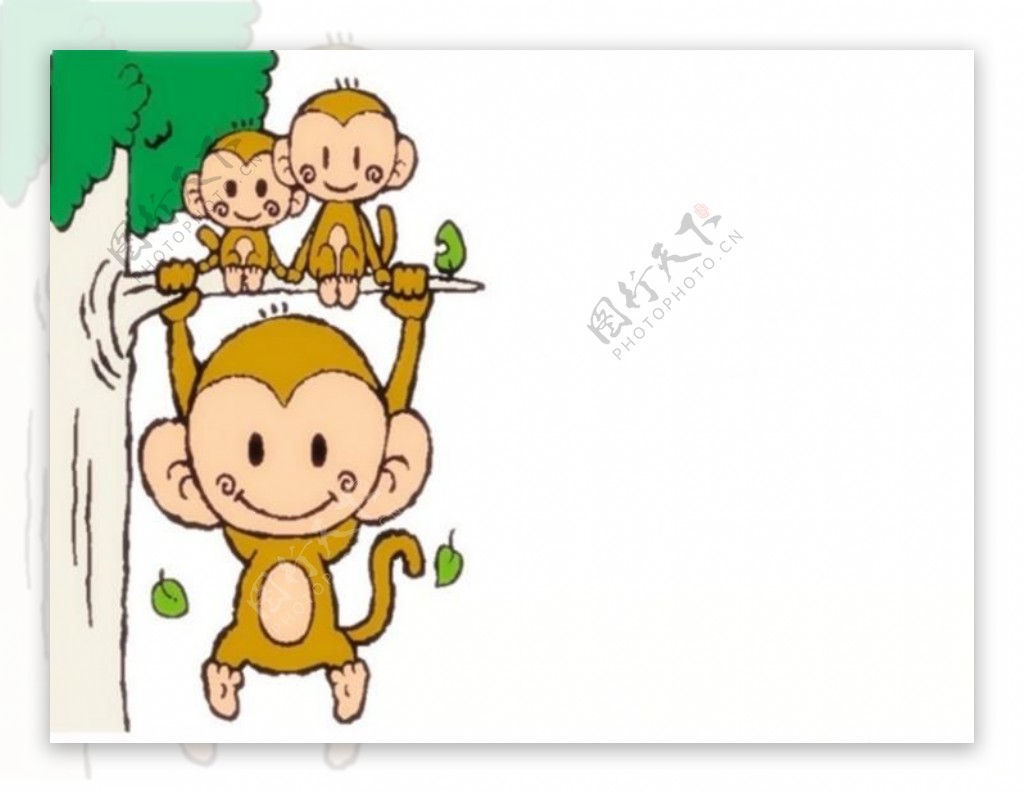 小猴子幻灯片PPT模板