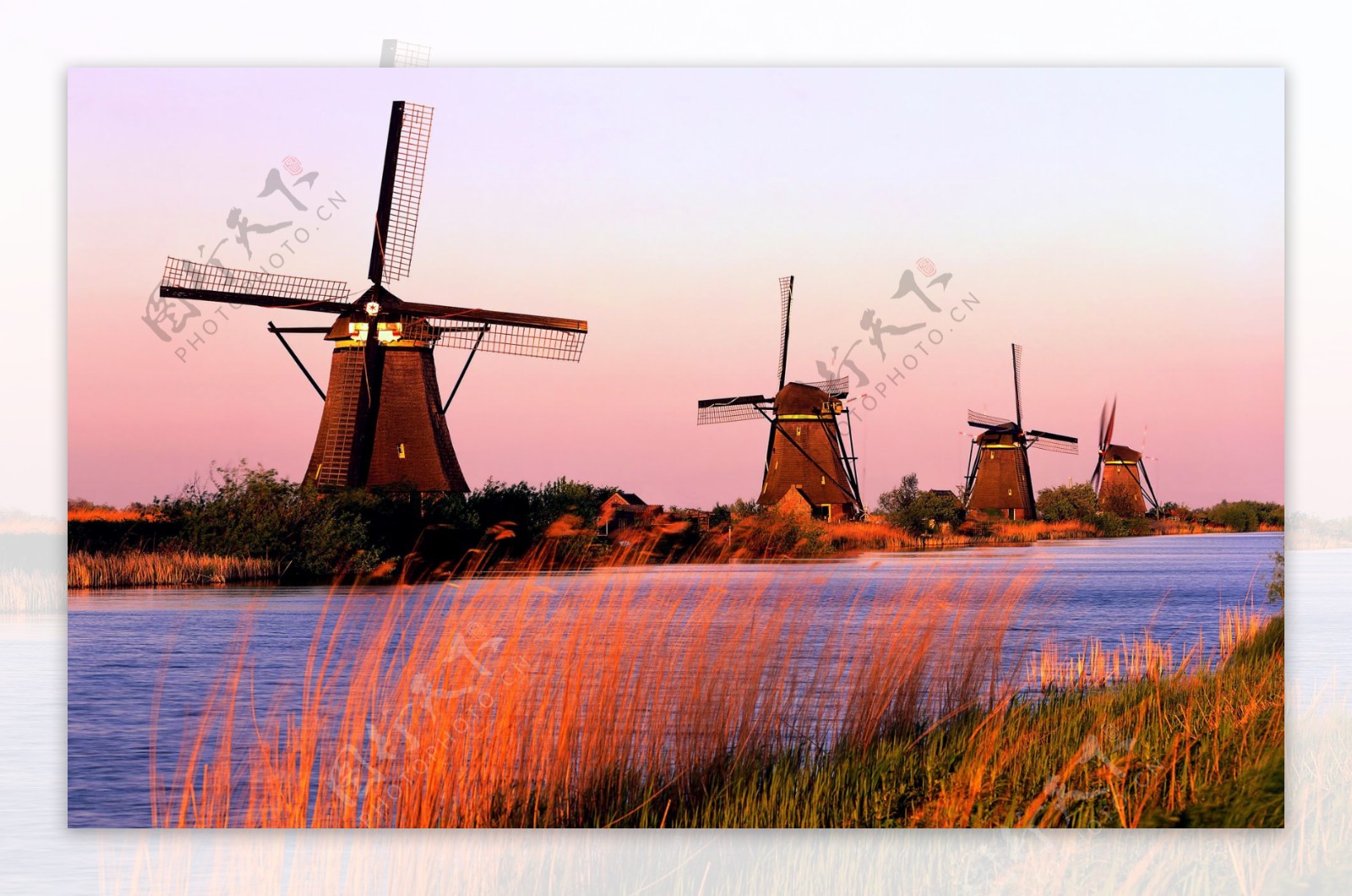 荷兰风车唯美壁纸图片 风车唯美图片_唯美图片