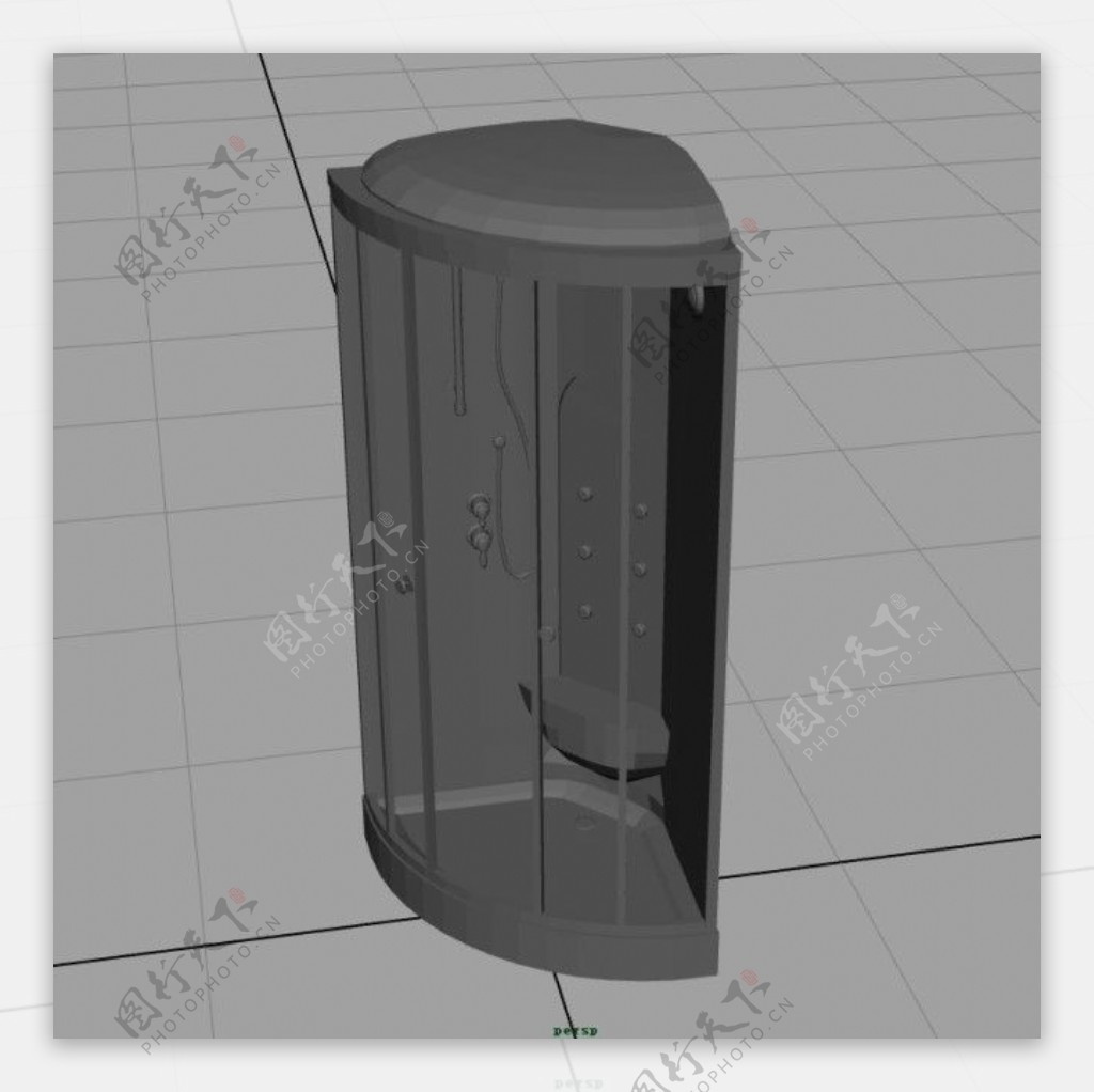 简约大气淋浴房白模3d模型下载