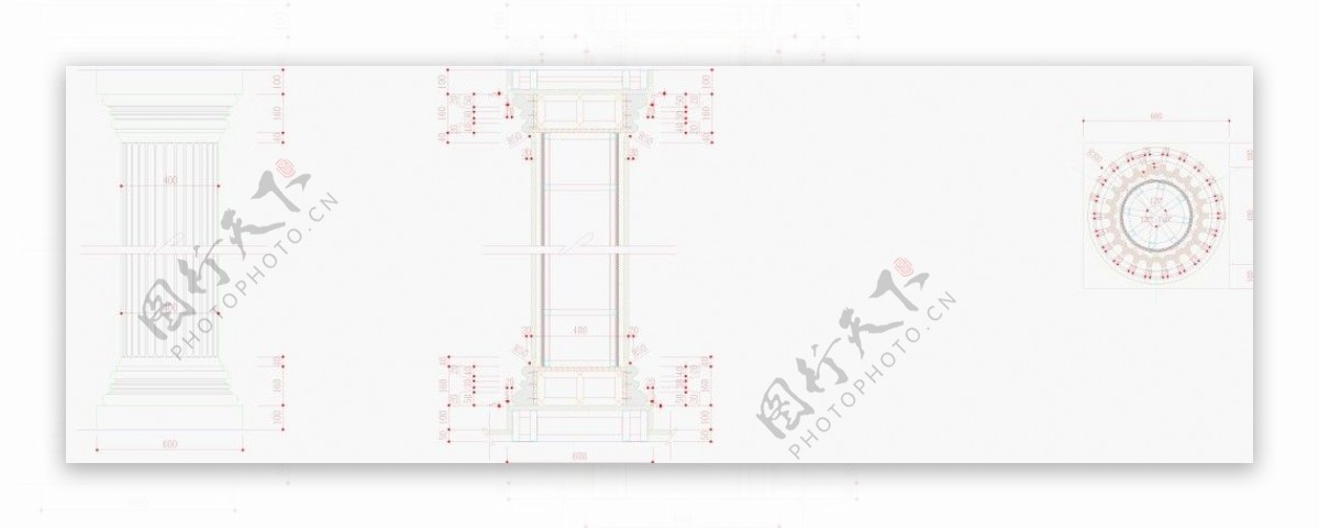 欧式柱CAD模型