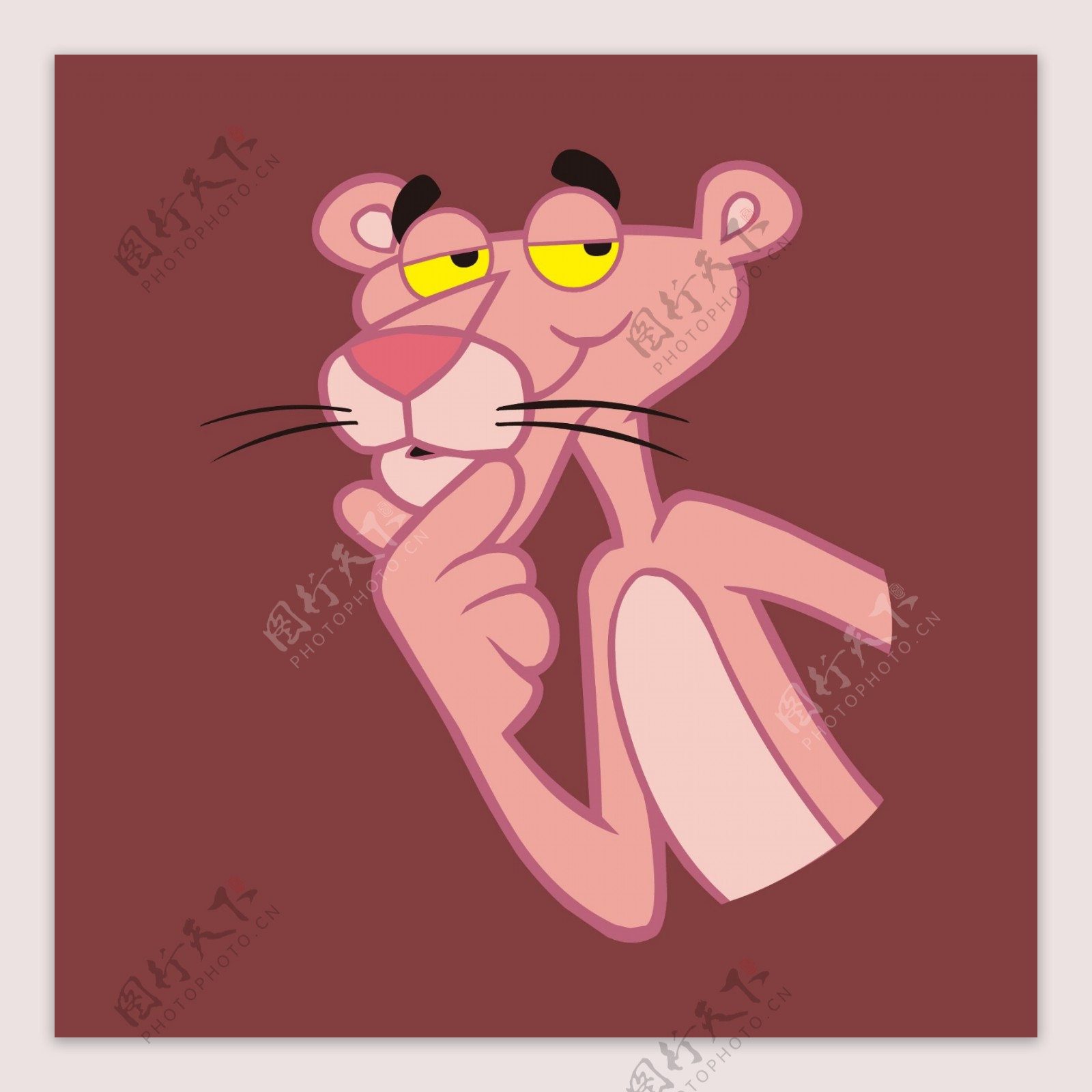 印花矢量图T恤图案动物卡通虎粉红豹免费素材