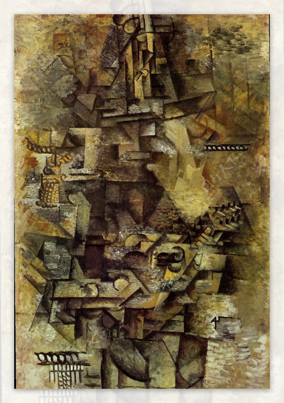 1911Lamandoliniste西班牙画家巴勃罗毕加索抽象油画人物人体油画装饰画