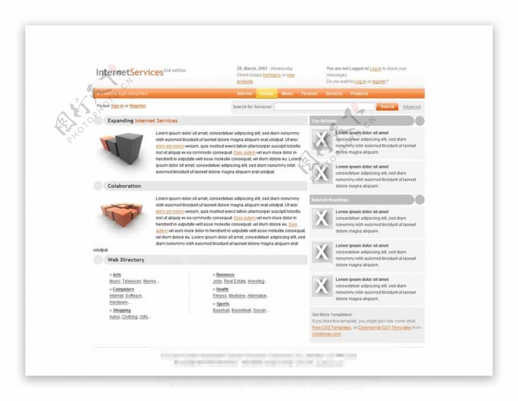 橙色色调商务企业网站CSS模板