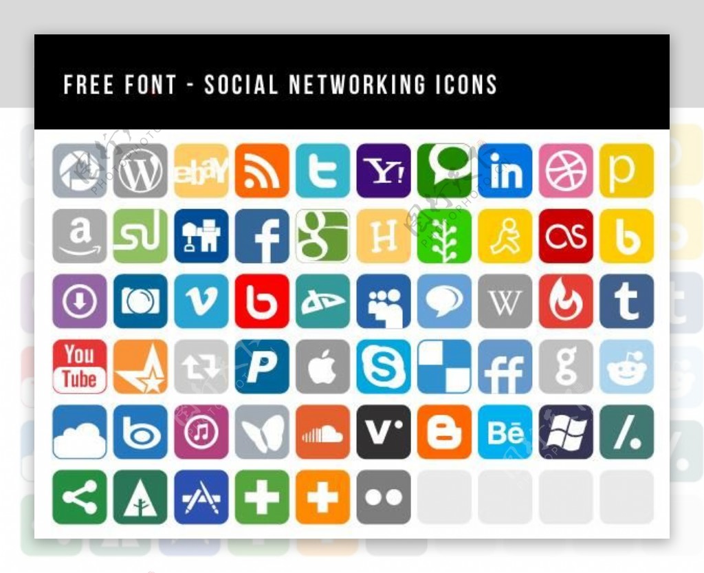 社会网络图标字体