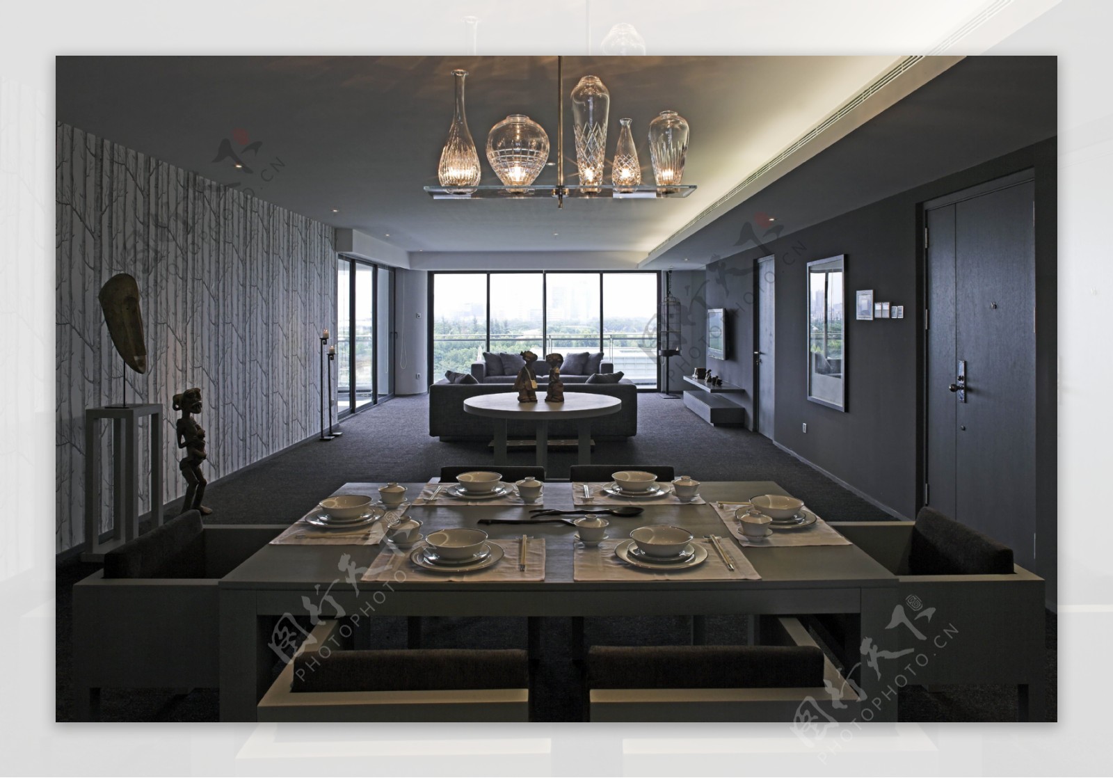 室内简洁餐厅3d效果图