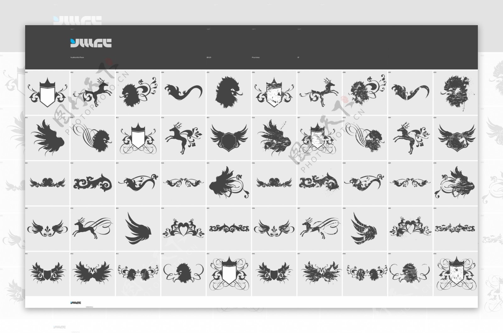 各种翅膀元素矢量图图片