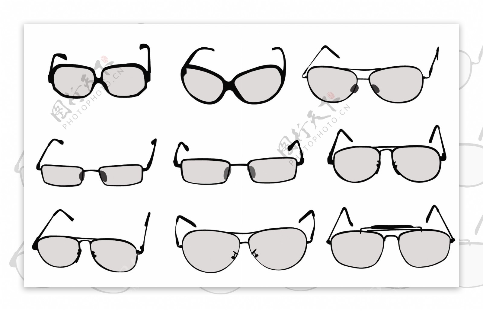 各种眼镜矢量素材