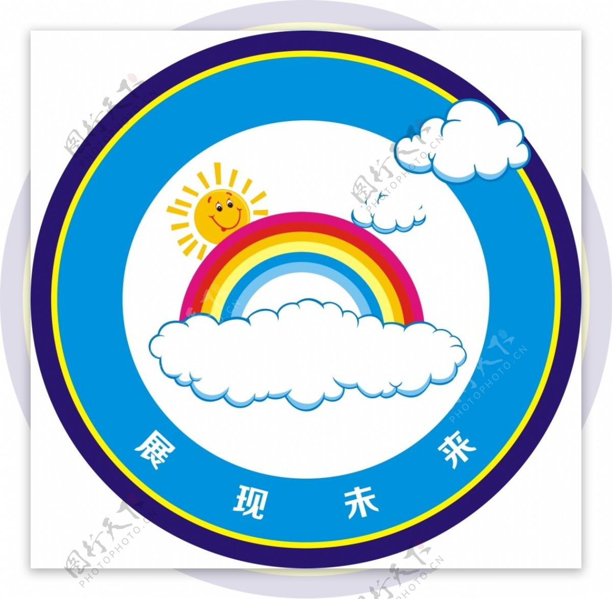 云朵彩虹未来图形logo模板