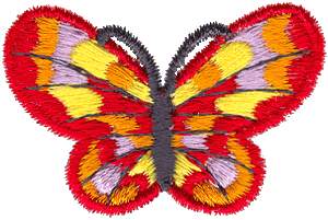 绣花动物昆虫蝴蝶红色免费素材