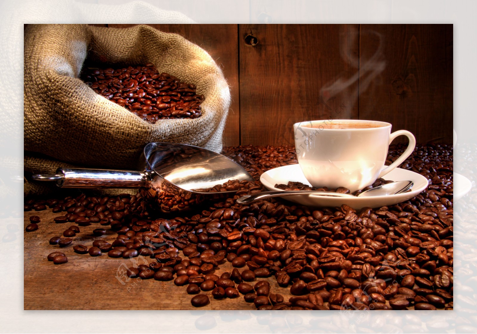 咖啡豆咖啡杯高清图片5