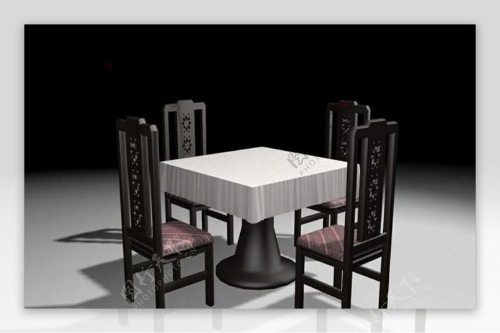 餐桌组合54家具3D模型