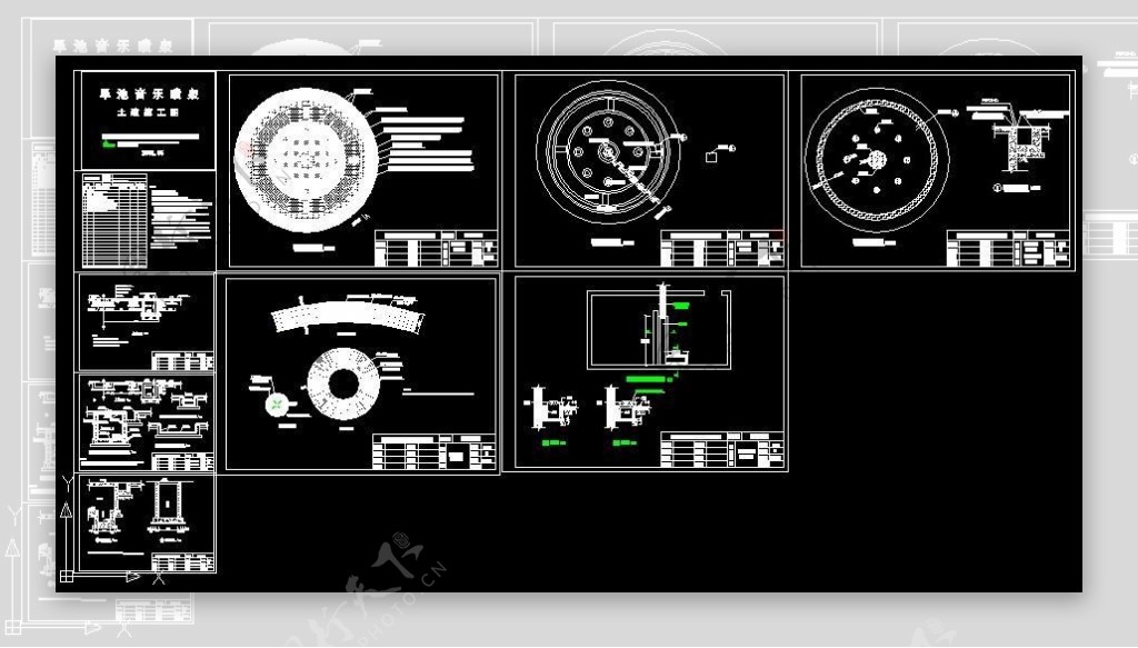 某旱池音乐喷泉土建施工图