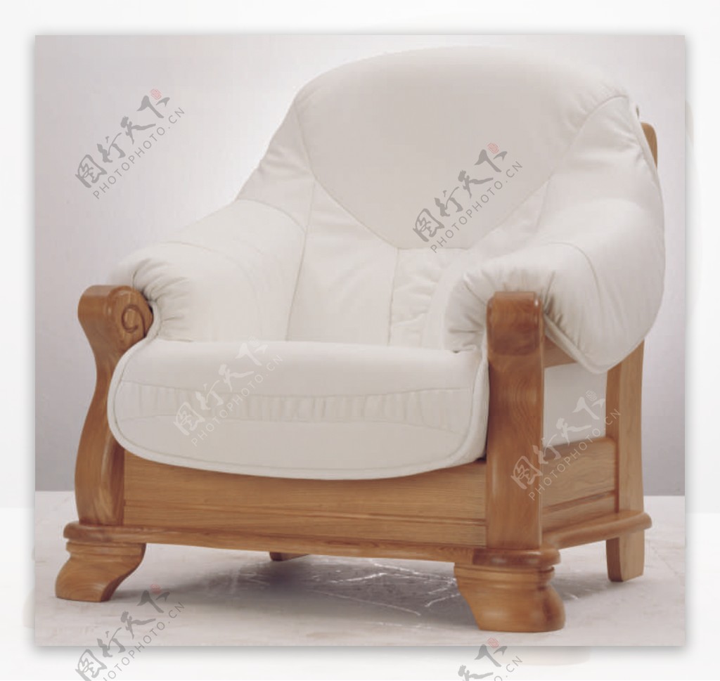 欧洲风格的白色沙发3D模型