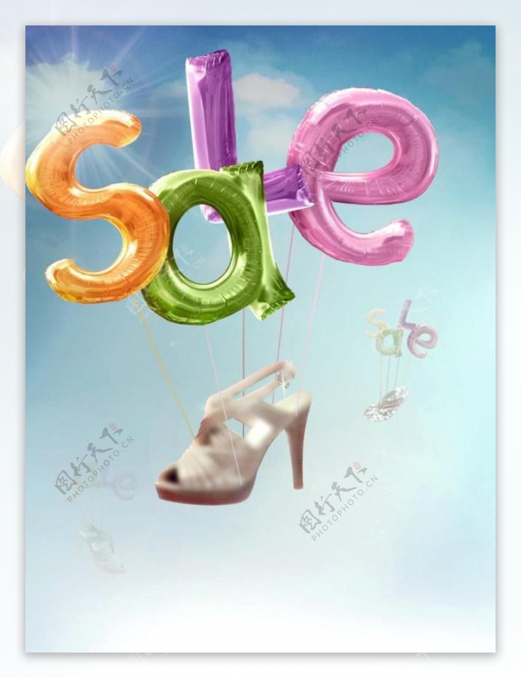 夏季鞋子sale广告海报PSD素材
