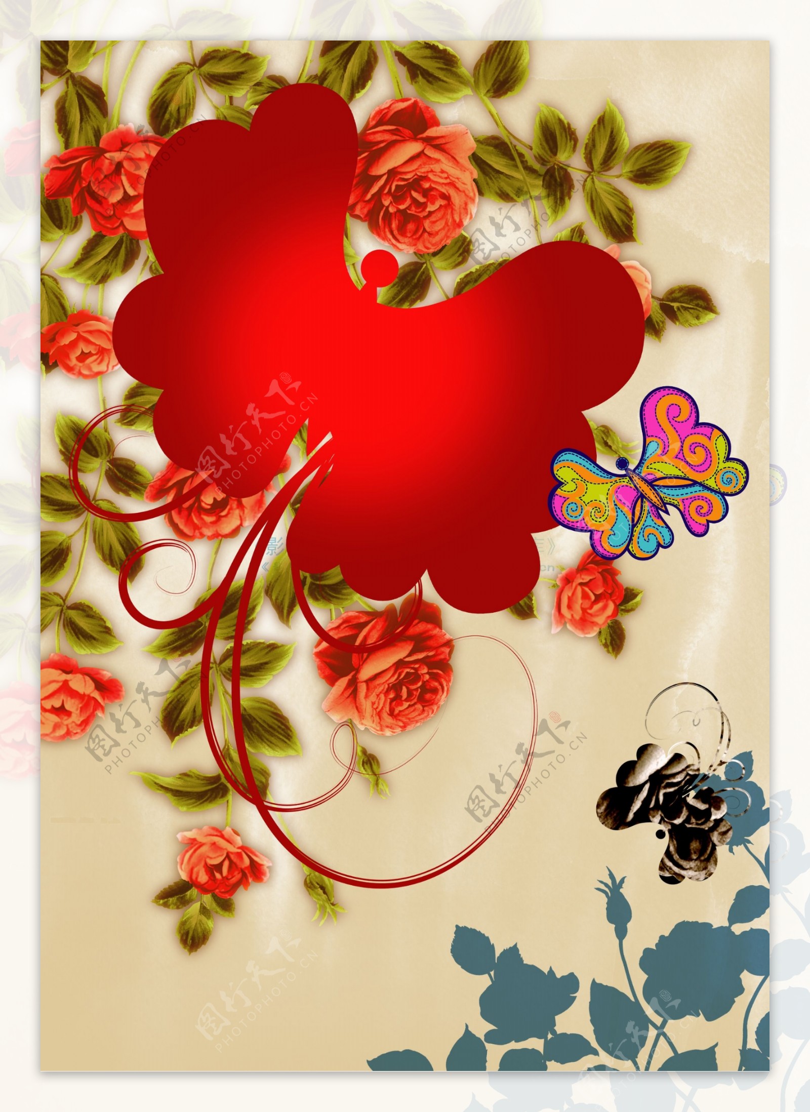 花纹花朵时尚背景底纹边框韩国花纹图库2psd分层素材源文件