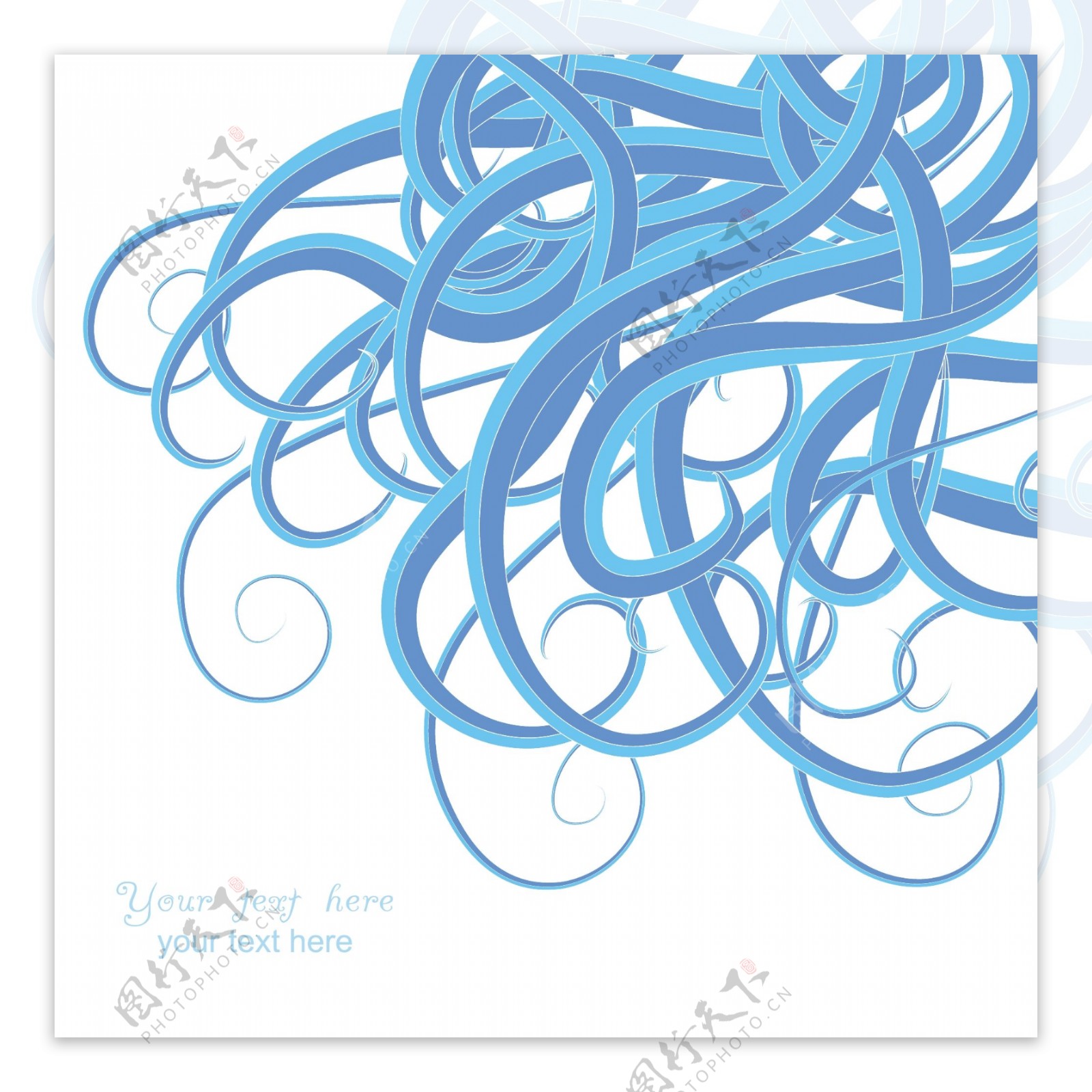 波的例子看起来像线条交织纱关门卡海洋主题时尚模板波形设计
