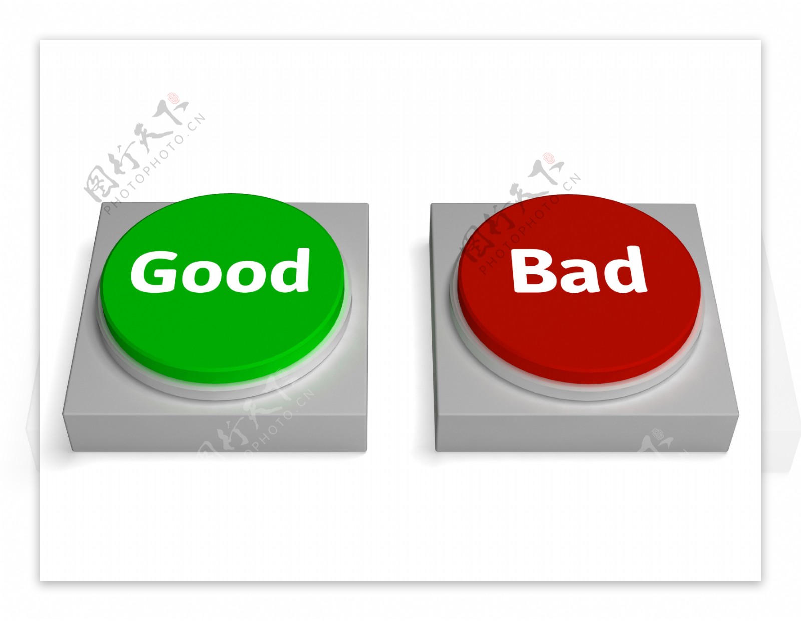 好的坏的按钮显示批准或拒绝