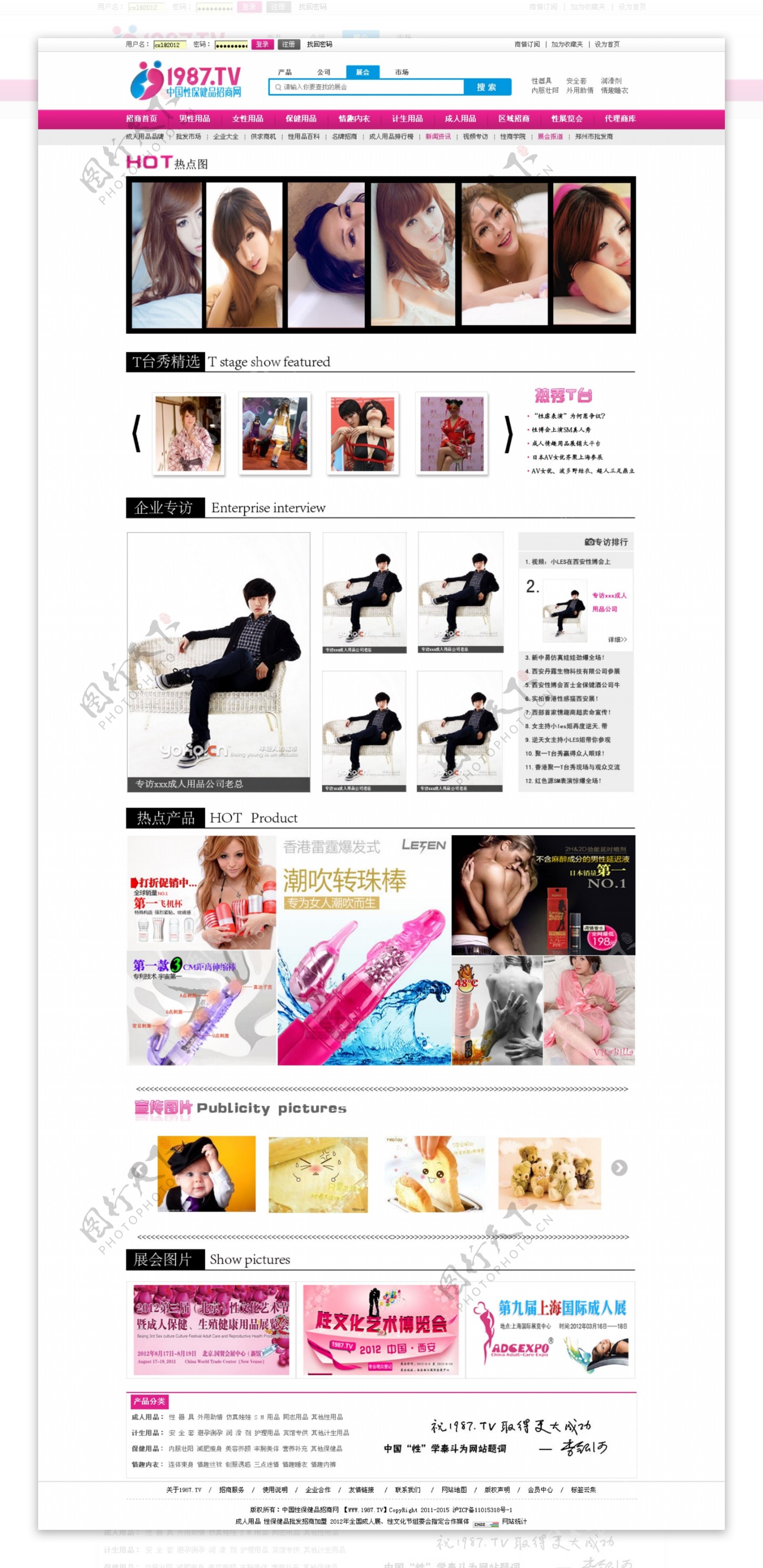 时尚中文网页模版图片
