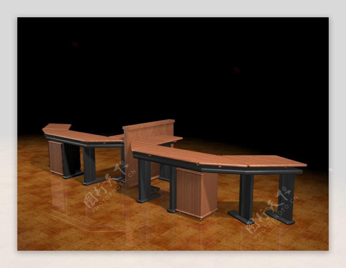 办公家具办公桌3d模型办公桌241