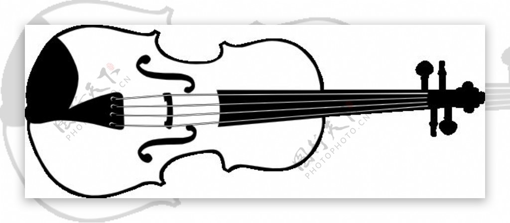 小提琴B和W剪贴画