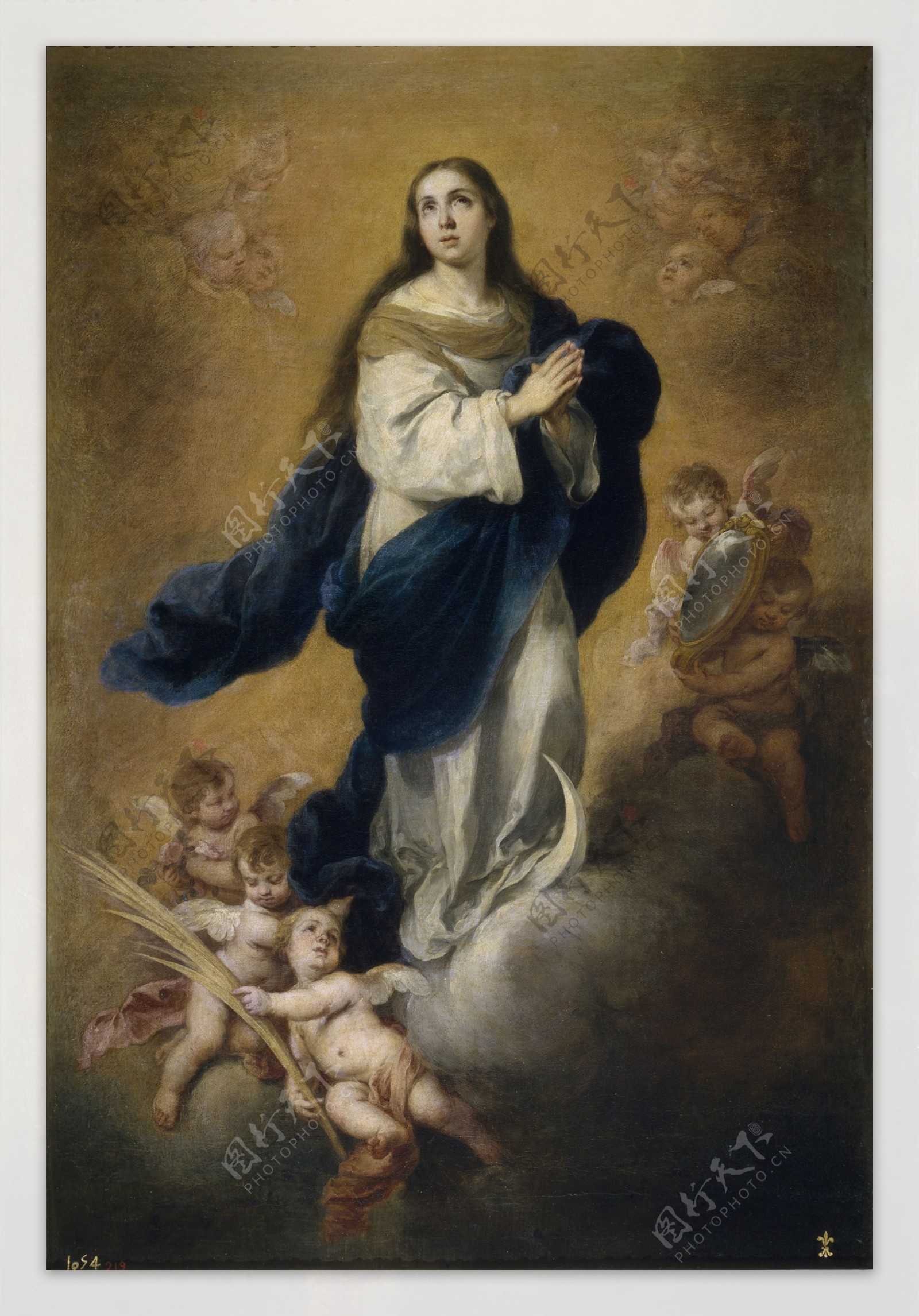 圣母颂小天使油画图片