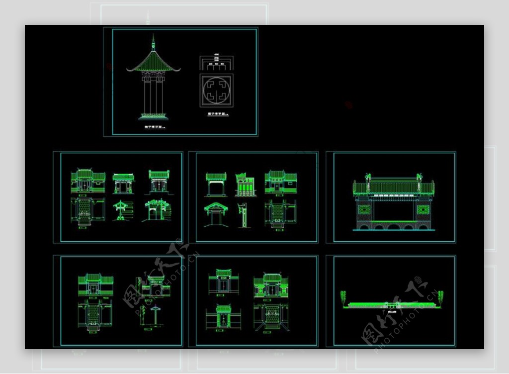 精品古建筑cad图纸