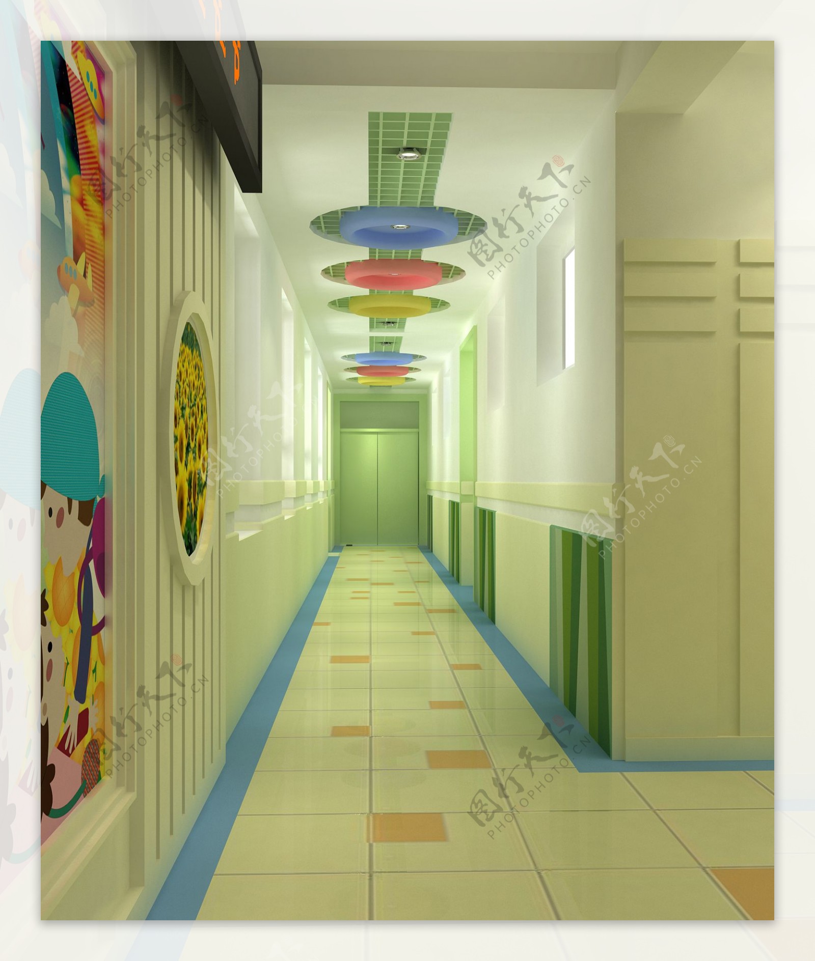 幼儿园走廊设计图片