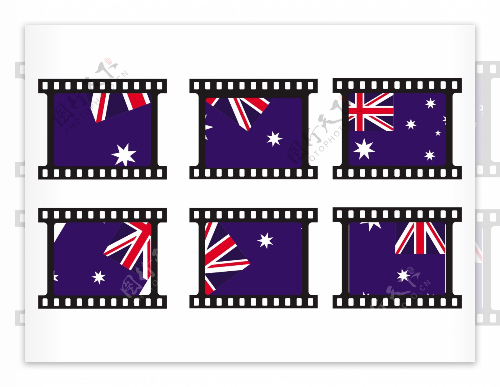 组与澳大利亚国旗邮票