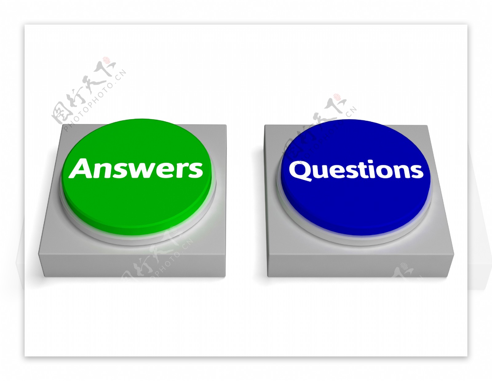 回答问题的按钮显示常见问题解答或解决方案