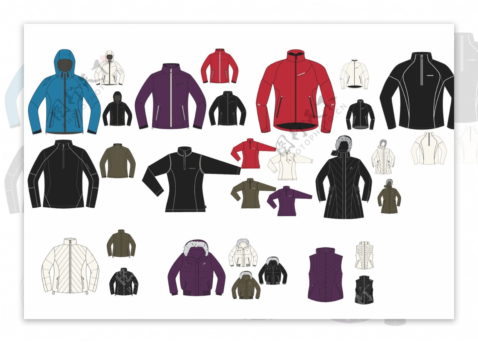 服装设计图之滑雪服系列图片
