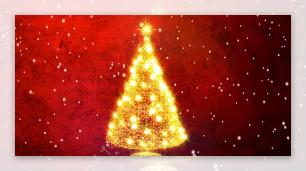 发光粒子围绕成圣诞树动画视频