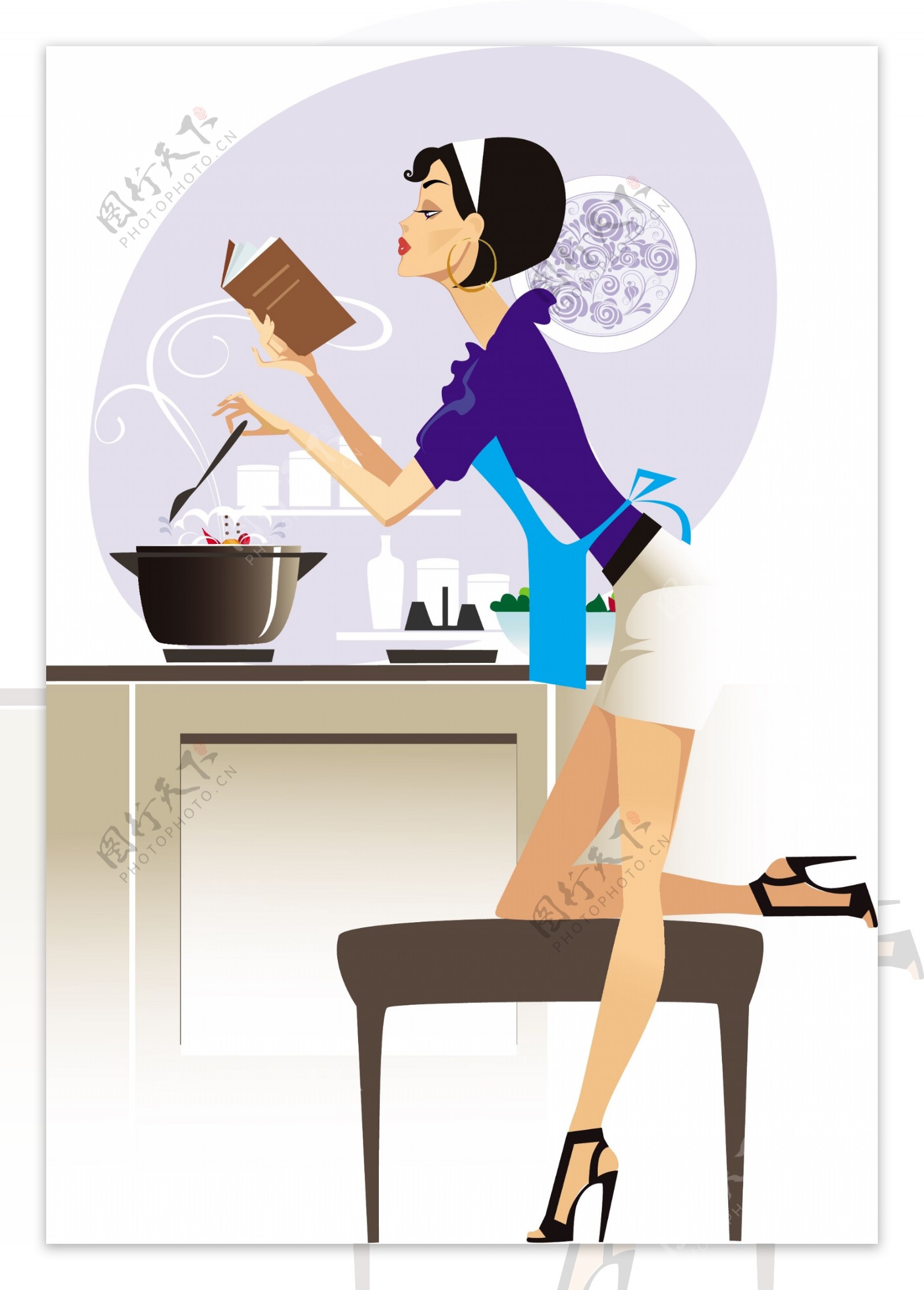 女人在厨房里做饭 库存图片. 图片 包括有 生活方式, 健康, 礼服, 管理, 内部, 膳食, 杓子, 国内 - 177528291
