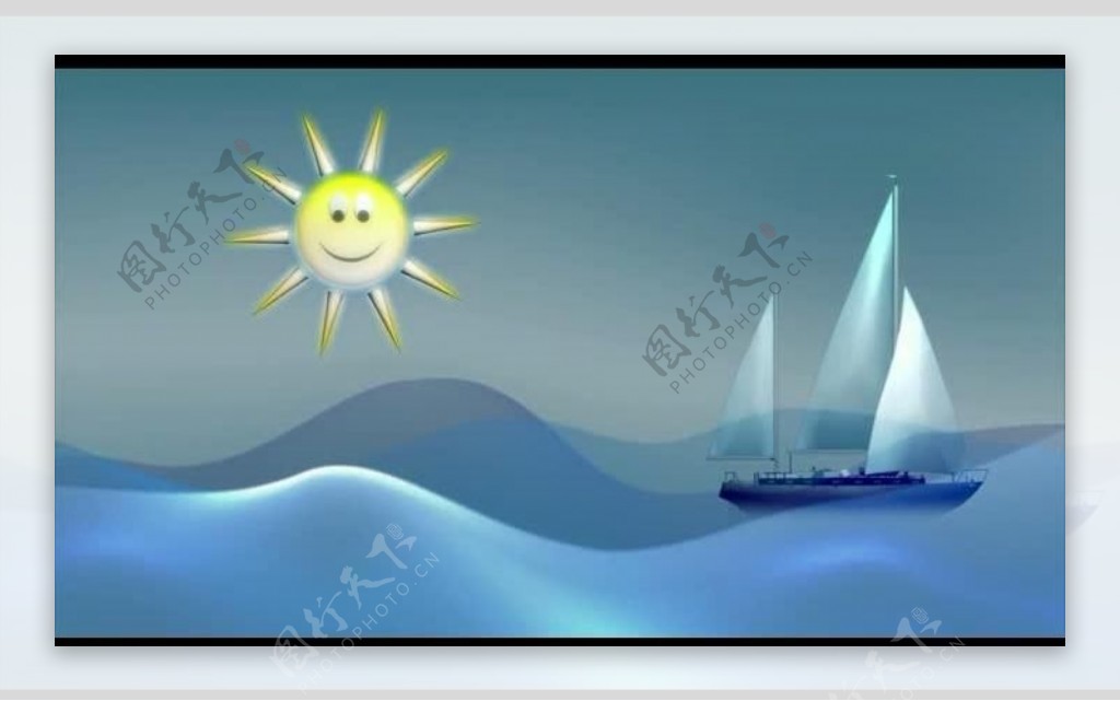 卡通帆船视频素材图片