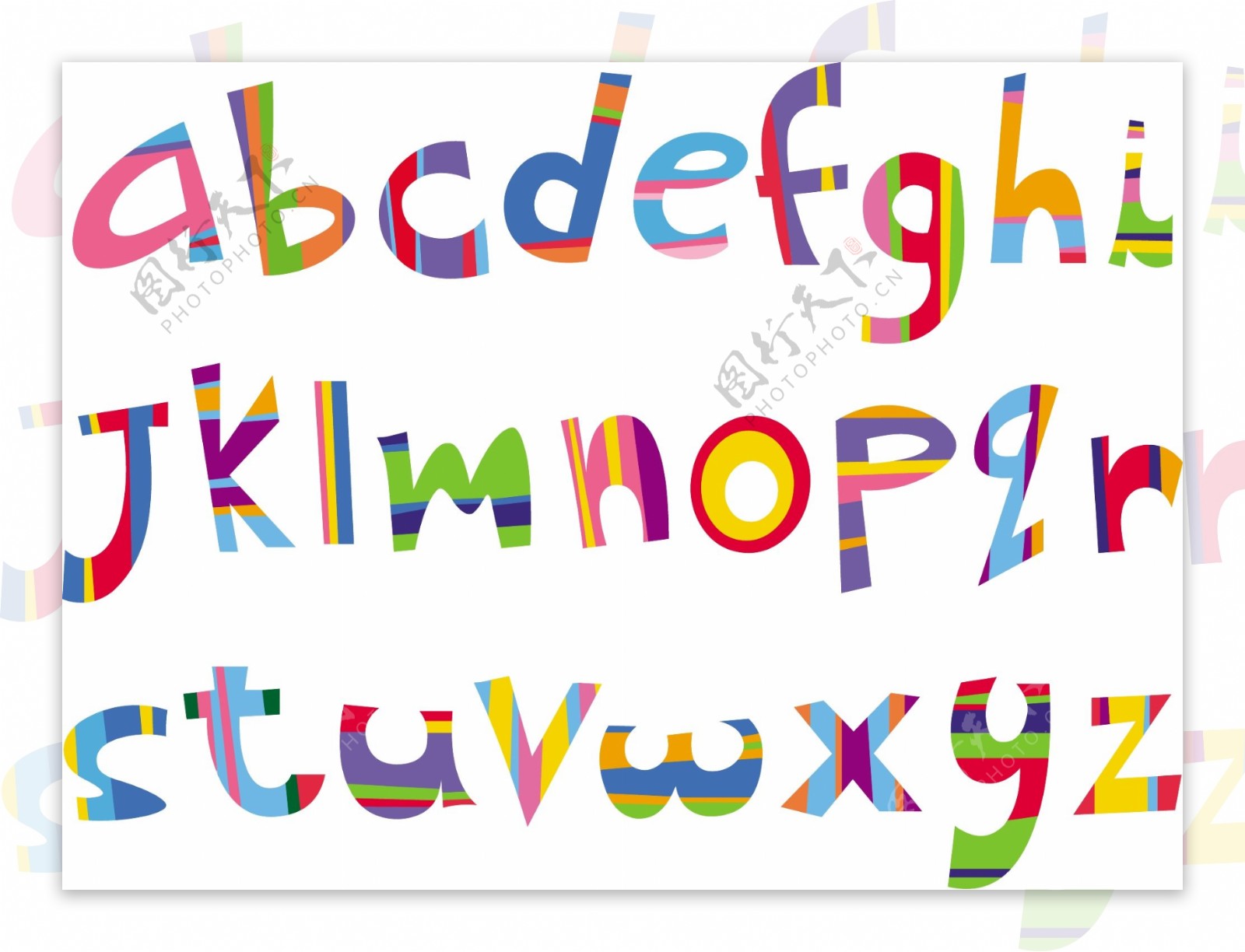 彩色字母设计向量