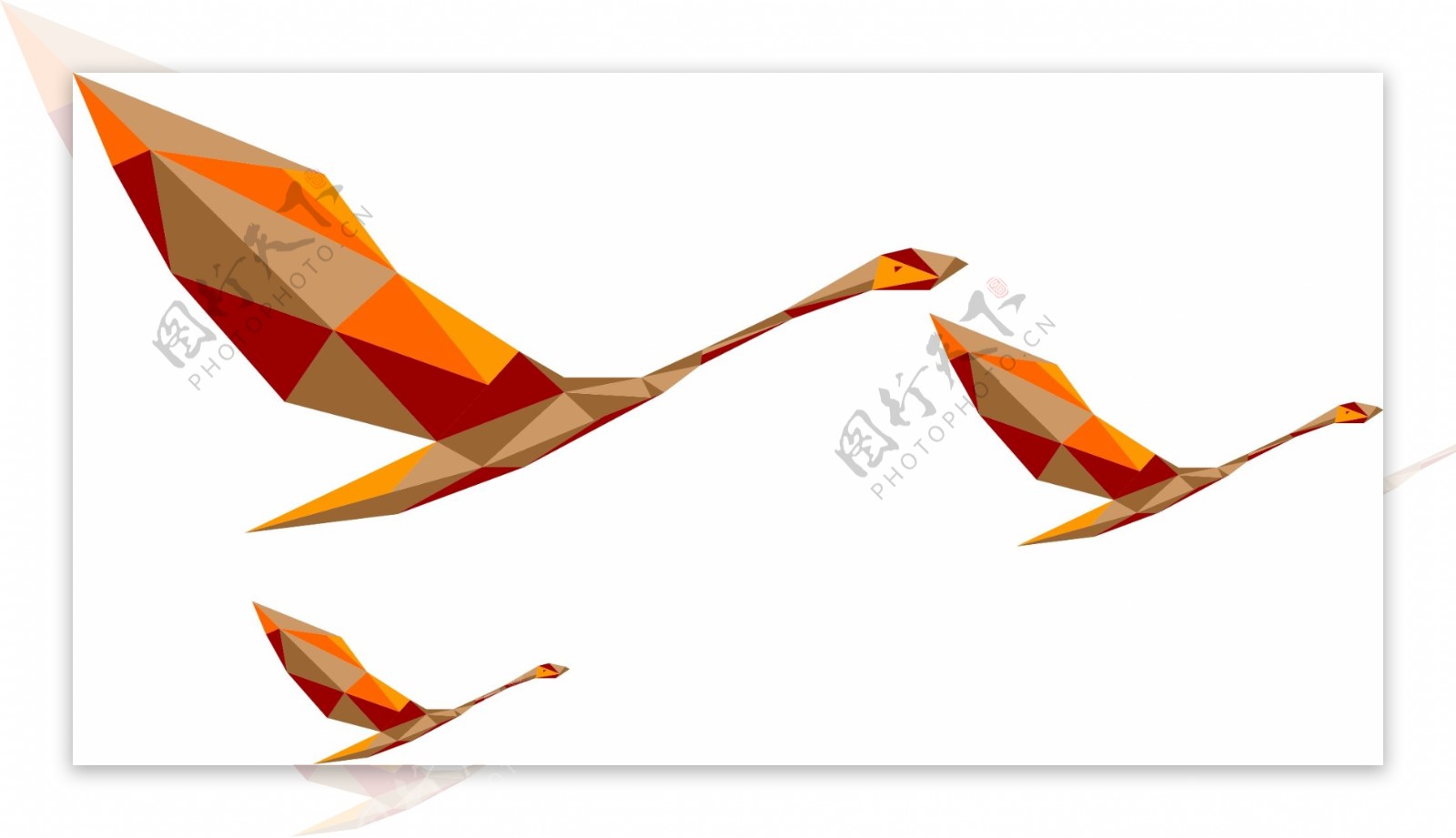 几何折纸动物候鸟