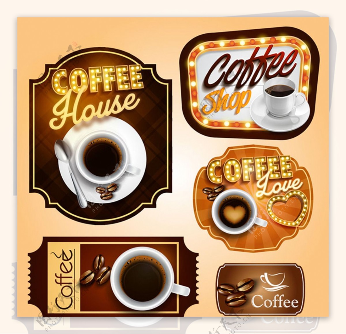 咖啡标签标贴图片