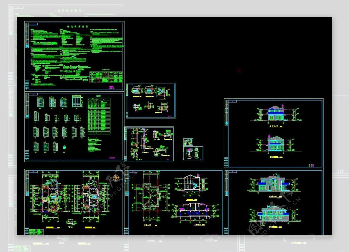 CAD别墅施工图图片