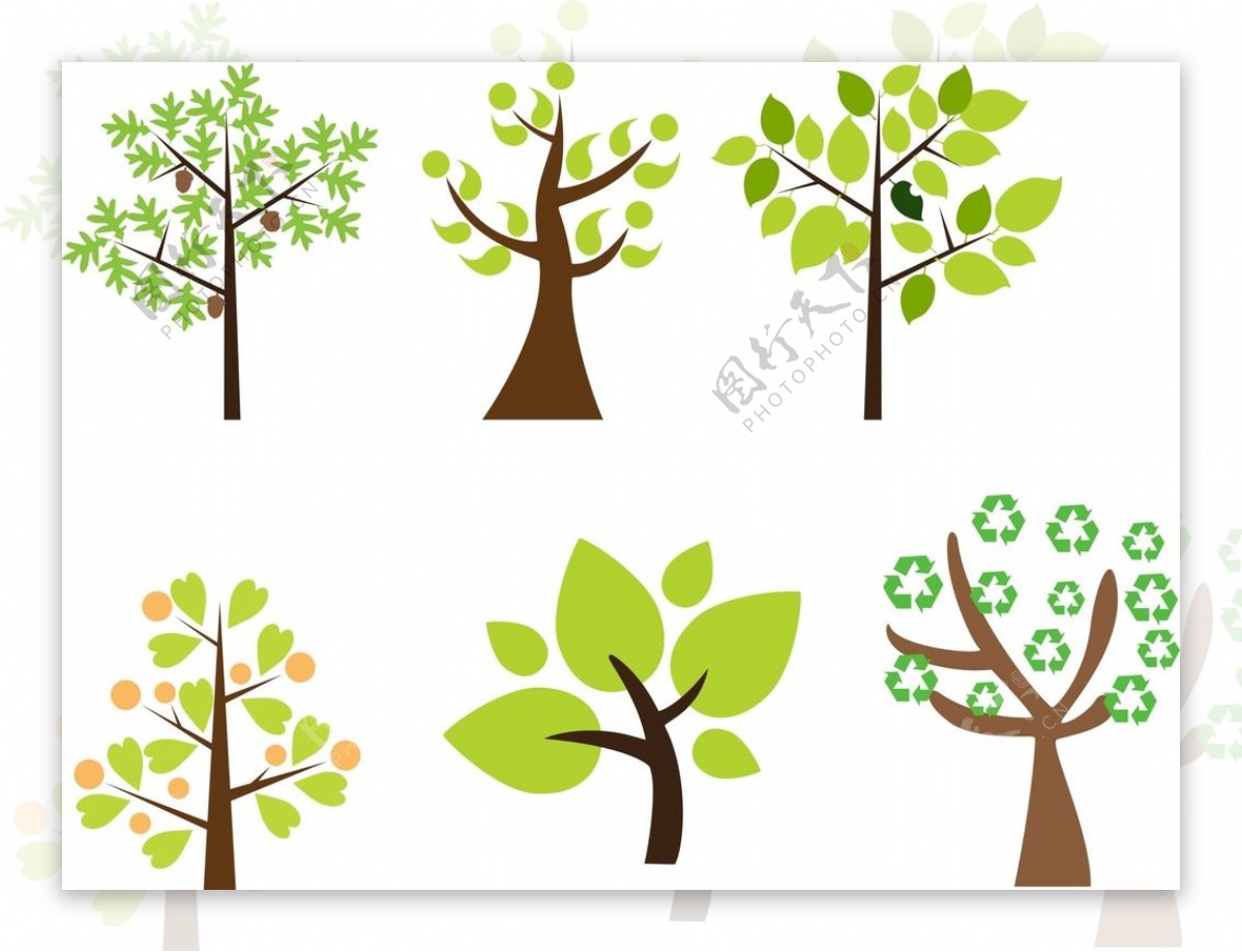 绿色树木插画图片