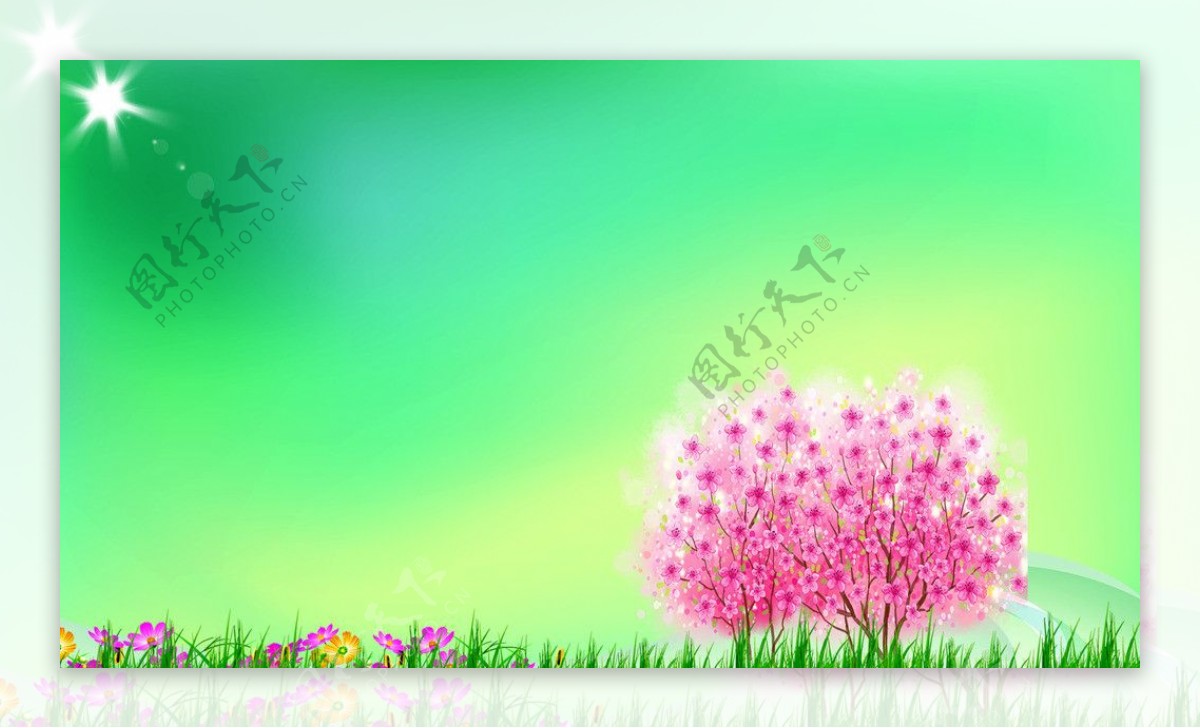 鲜花围栏背景设计图片