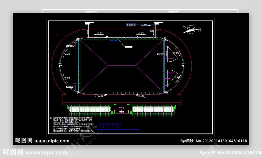 田径操场给排水图图片