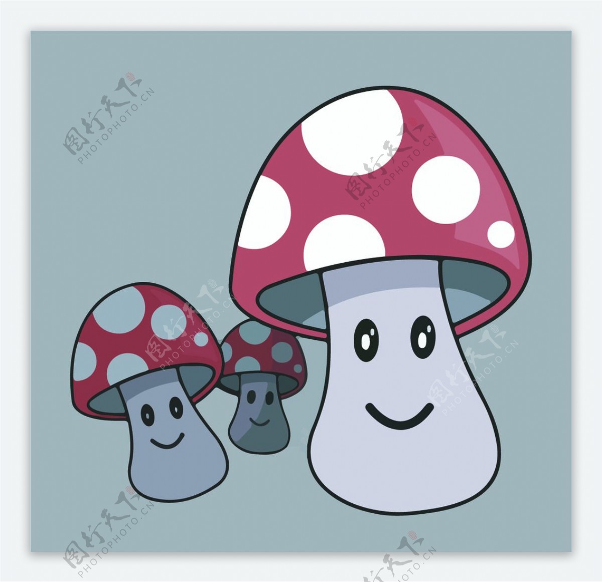 卡通植物小蘑菇图案图片
